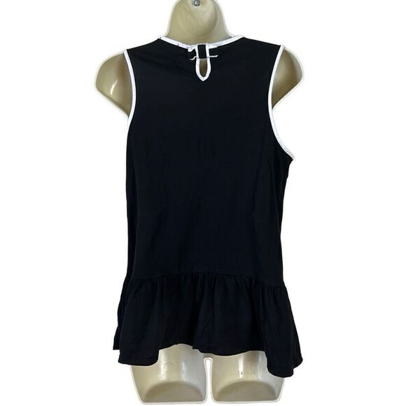 Kate Spade New York Black and White Bow Peplum Swing Top Tank Size  M - Picture 5 of 5